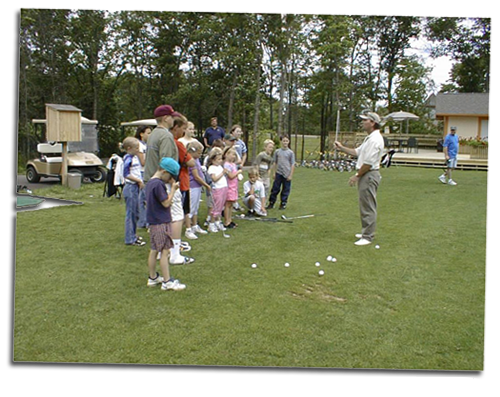 Teaching kids golf at Cragun's Resort in Brainard, Minnesota