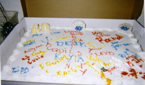 The ALAFFFA Family Reunion celebrated their 40th anniversary with a cake everyone signed!