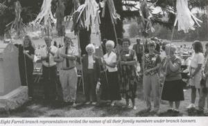 Eight Farrell branch representatives recited the names of all their family members under branch banners.