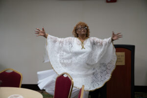 Georgia Donaldson in a Praise Dance at Sunday Morning Service.