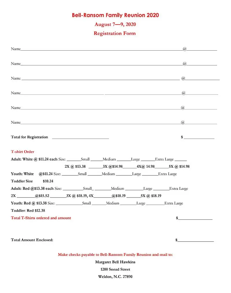 Bell-Ransom registration form