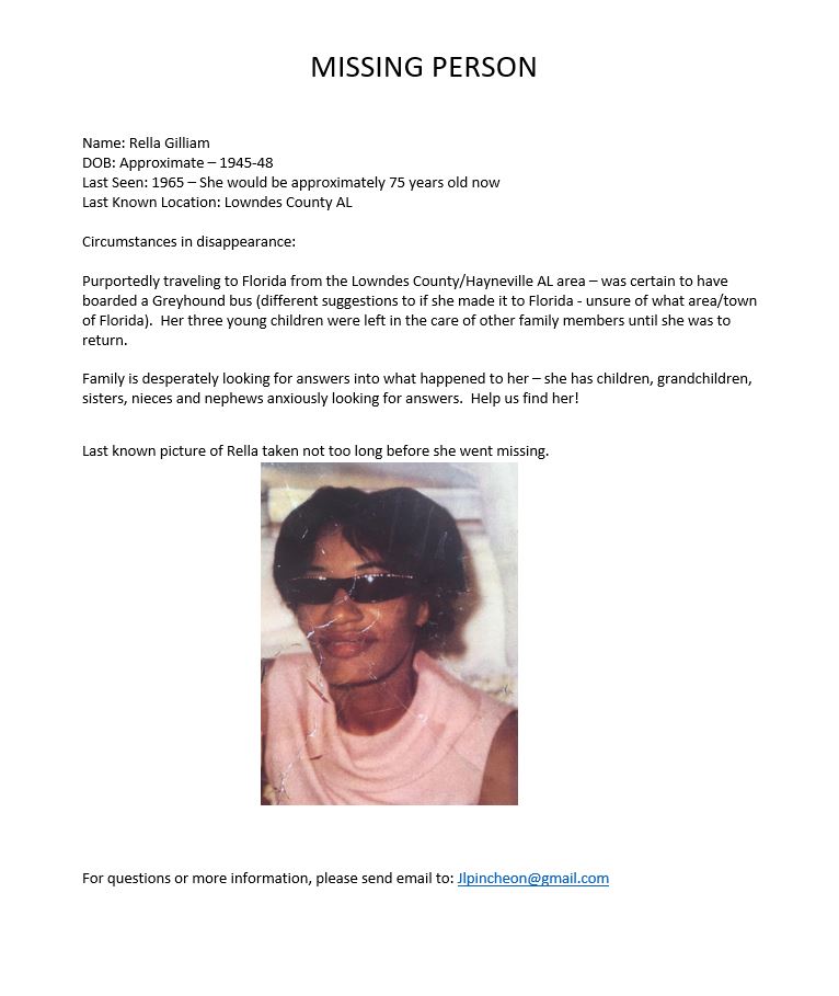missing person flyer
